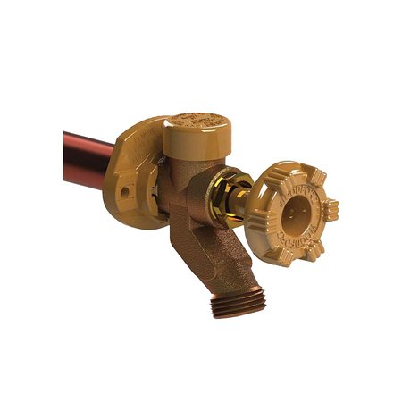 WOODFORD MFG 1/2 in. x 3/4 in. Brass Sweat x MPT x 10 in. L Freeze-Resistant Anti-Siphon Sillcock 17CP-10-MH